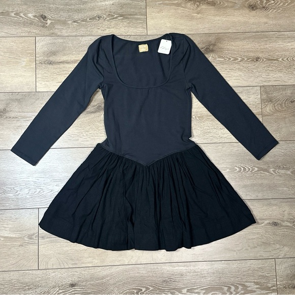 NWT Free People Free-est Onda Long Sleeve Drop Waist Mini Dress - Picture 4 of 13